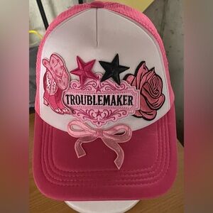 Troublemaker Pink and Black Women’s Hat